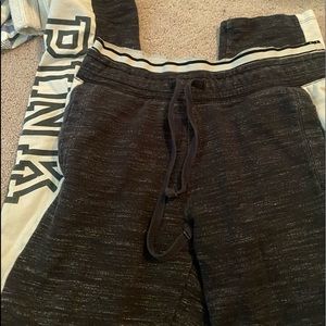 Grey and white pink sweatpants xs